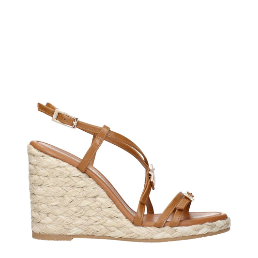 Stuart Weitzman Brown Leather Wedges Sandals