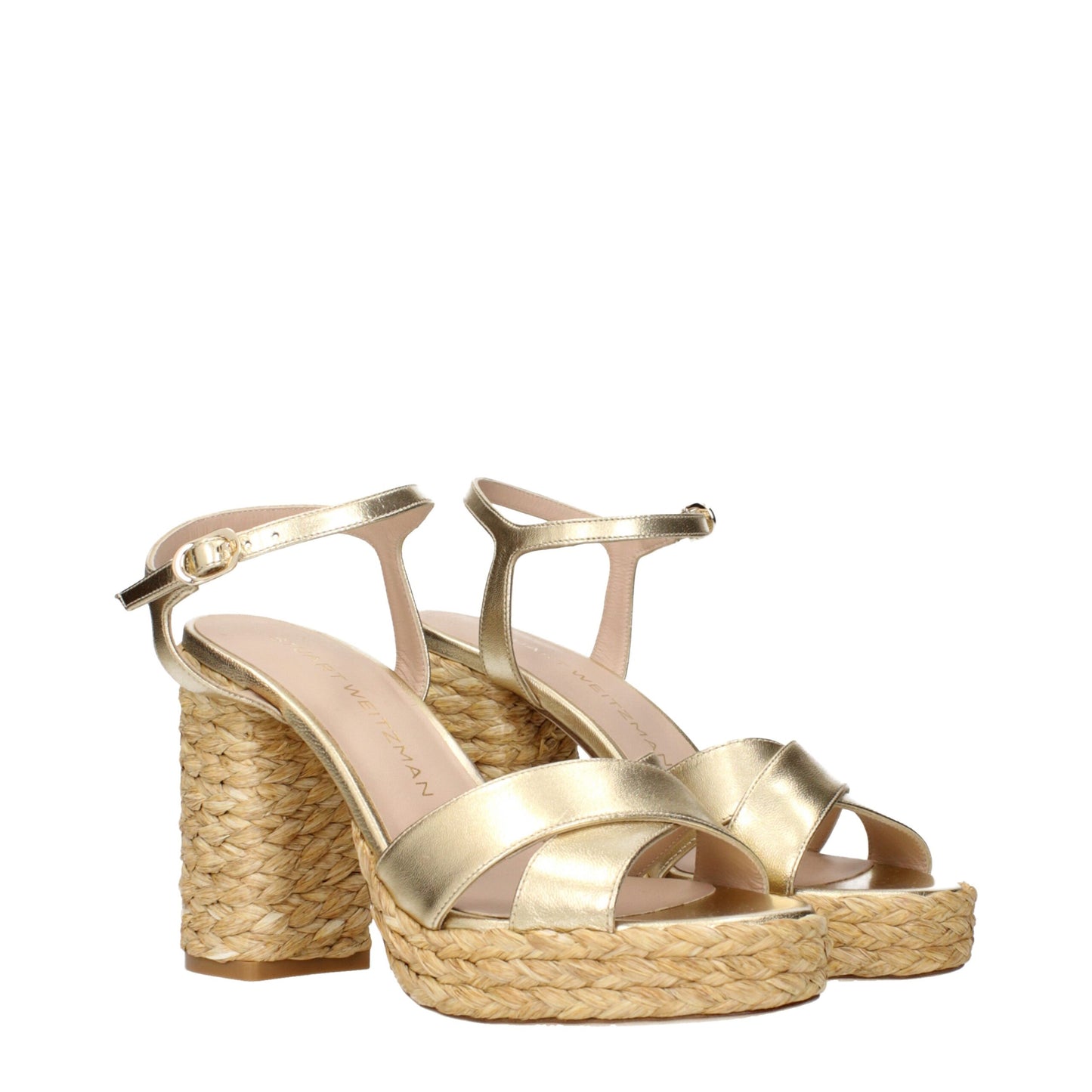 Stuart Weitzman Gold Leather Platforms