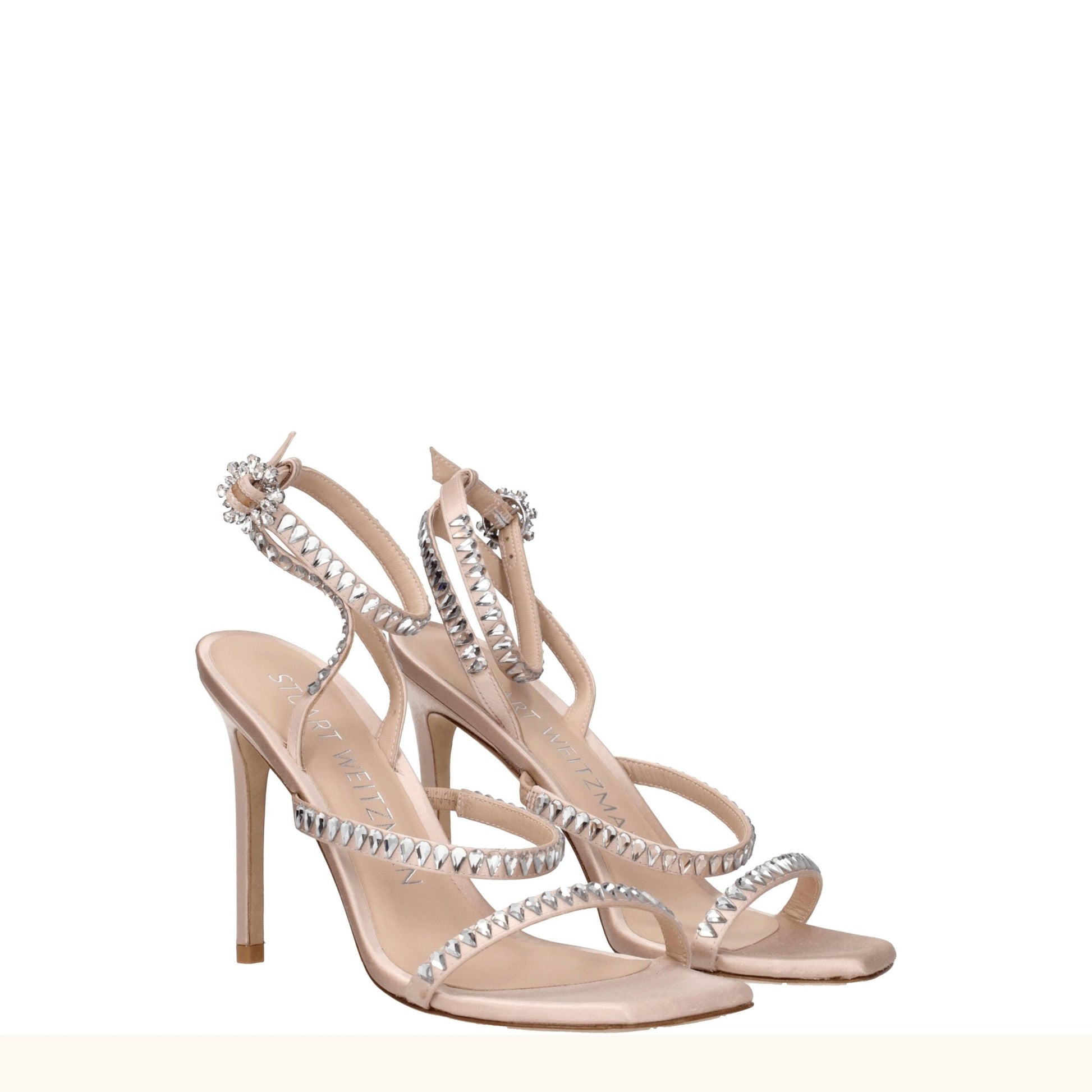 Stuart Weitzman Pink Satin Stiletto Heels Sandals