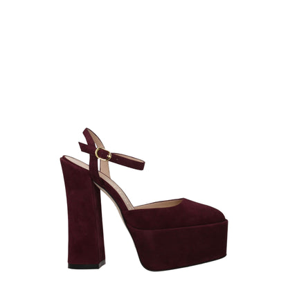 Stuart Weitzman Red Leather Platforms