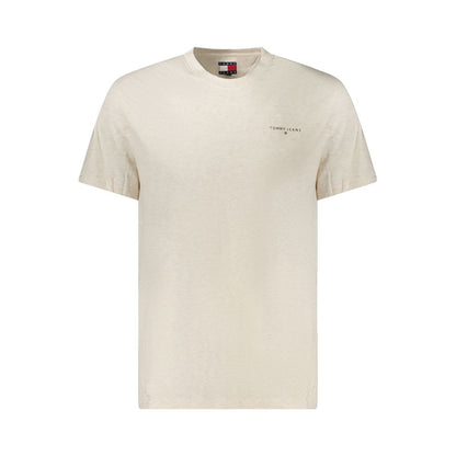 Tommy Hilfiger Beige Cotton Men T-Shirt
