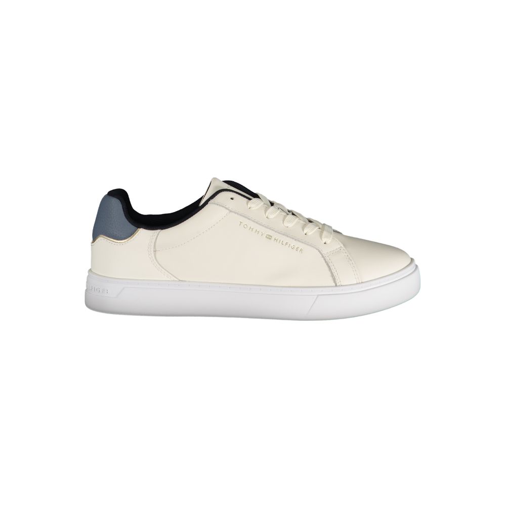 Tommy Hilfiger Beige Leather Women Sneakers