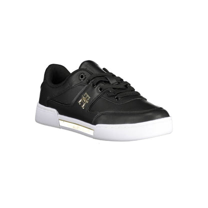 Tommy Hilfiger Black Leather Women Sneakers
