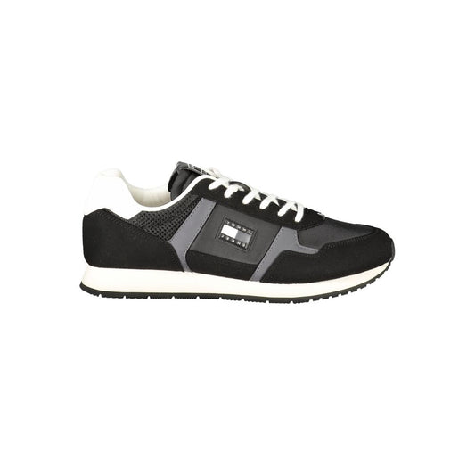 Tommy Hilfiger Black Polyester Men Sneakers