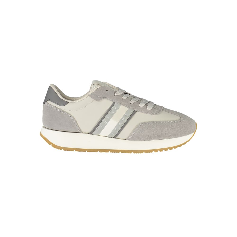 Tommy Hilfiger Gray Leather Men Sneakers