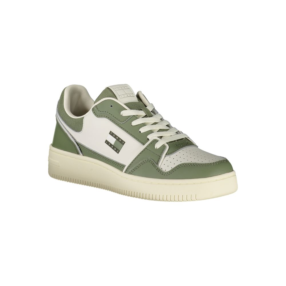 Tommy Hilfiger Green Leather Men Sneakers