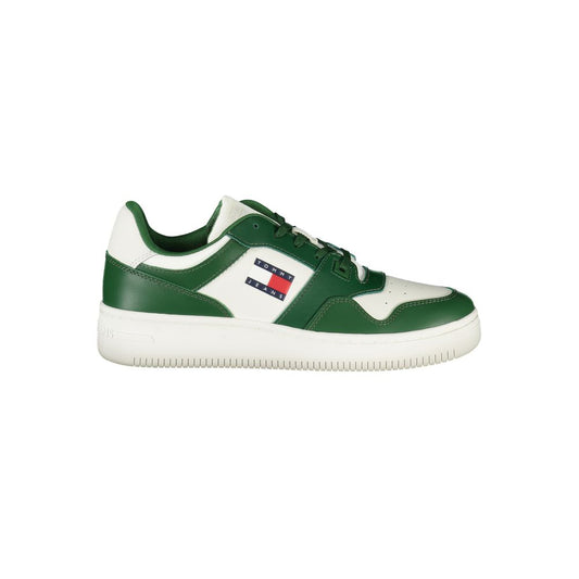 Tommy Hilfiger Green Leather Men Sneakers