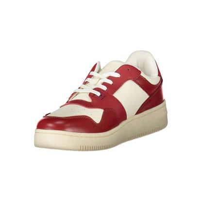 Tommy Hilfiger Red Leather Women Sneakers