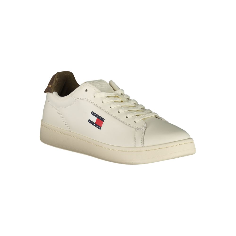 Tommy Hilfiger White Leather Men Sneakers