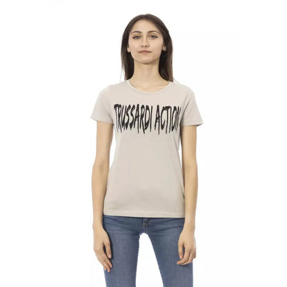 Trussardi Action Beige Cotton Women T-Shirt