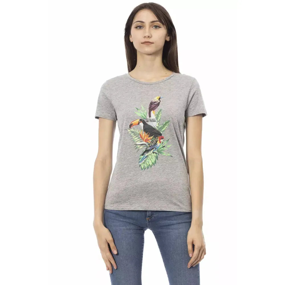 Trussardi Action Gray Cotton Women T-Shirt
