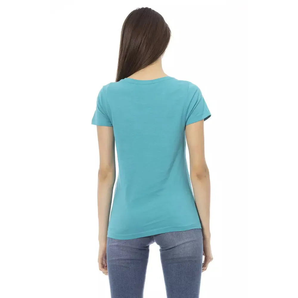 Trussardi Action Light Blue Cotton Women T-Shirt