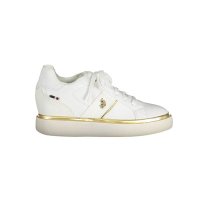 U.S. POLO ASSN. White Polyester Women Sneakers