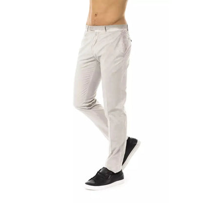Uominitaliani Gray Cotton Men's Casual Pant