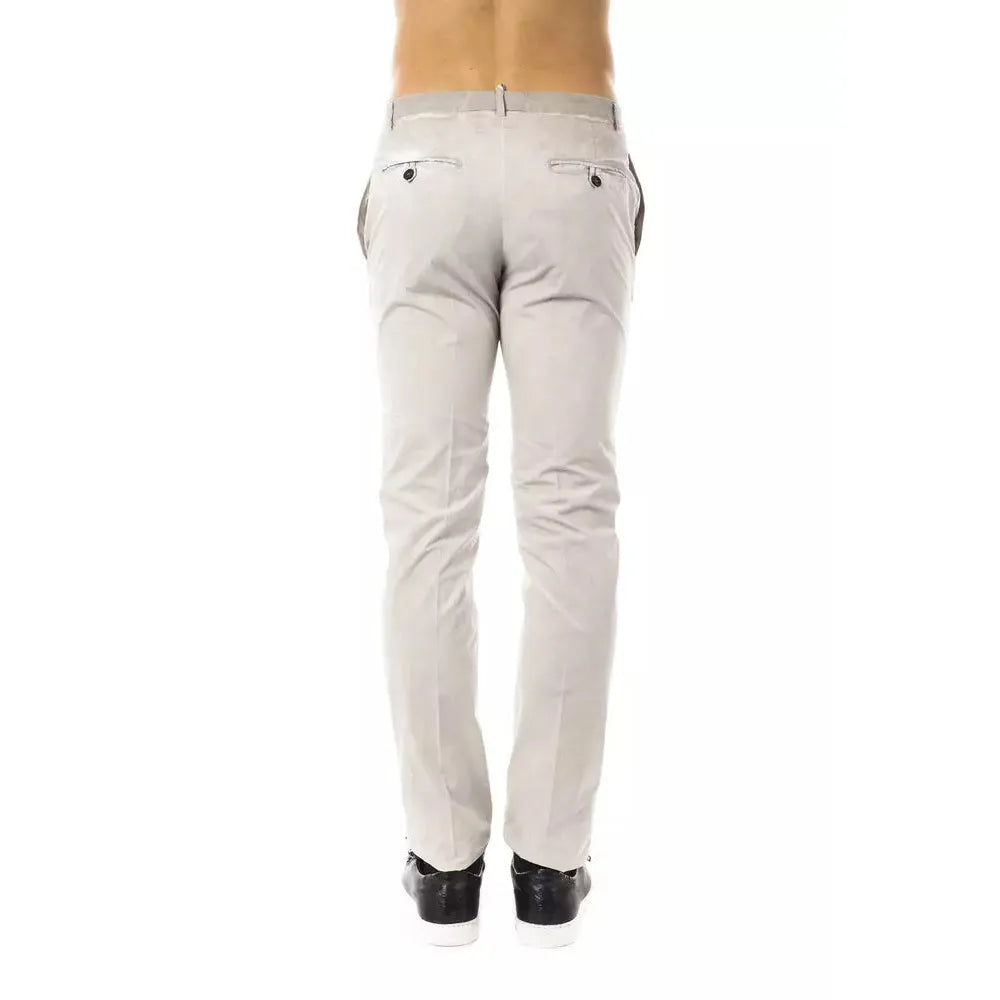 Uominitaliani Gray Cotton Men's Casual Pant