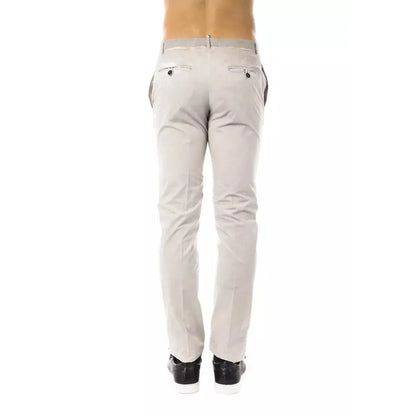 Uominitaliani Gray Cotton Men's Casual Pant