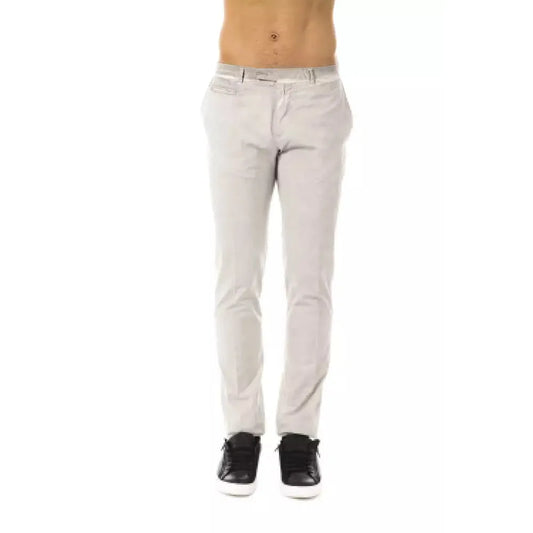 Uominitaliani Gray Cotton Men's Casual Pant