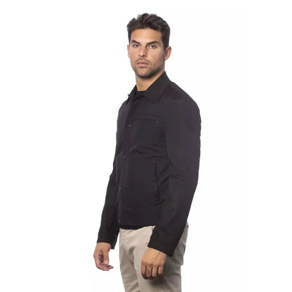 Verri Black Cotton Men's Bomber Jacket