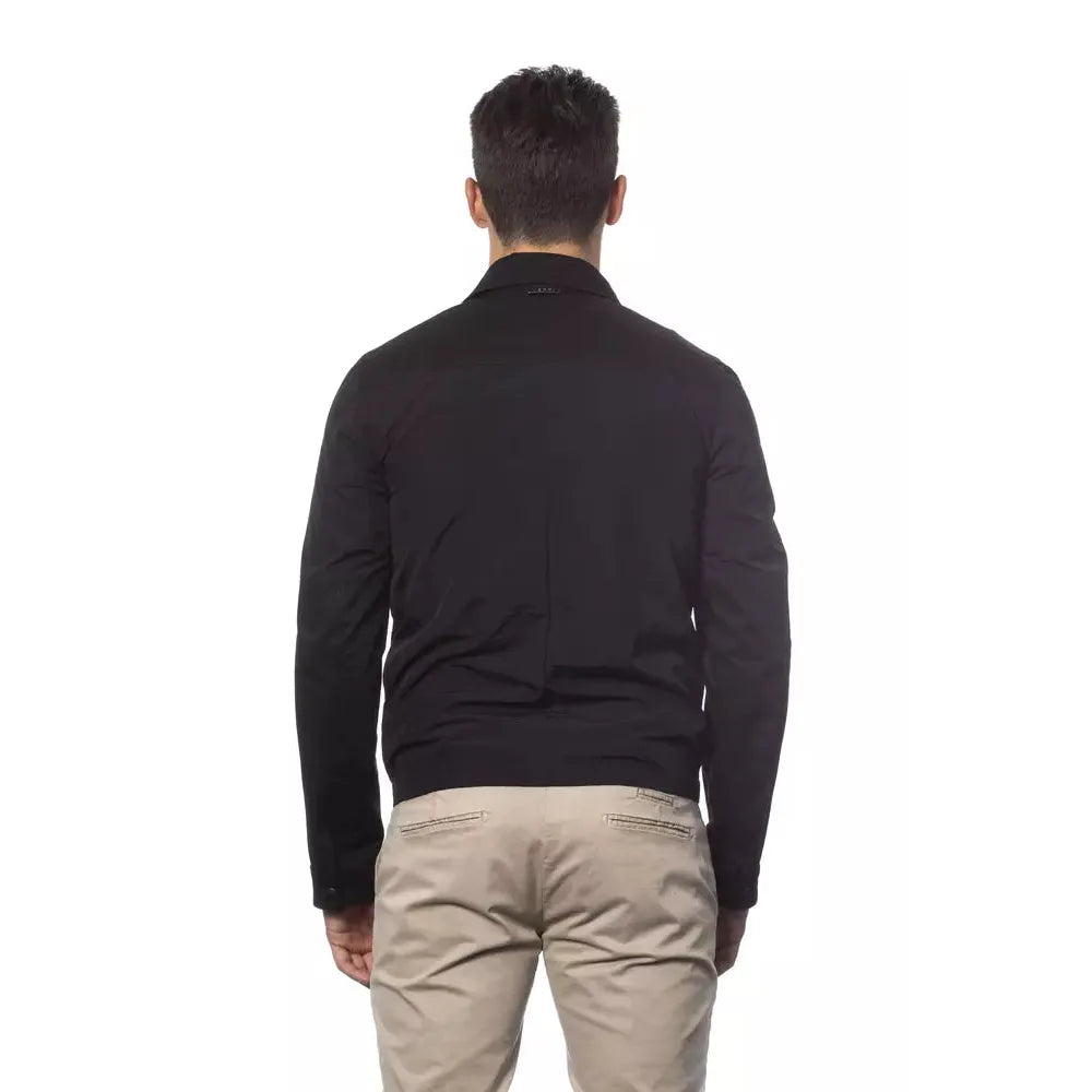Verri Black Cotton Men's Bomber Jacket