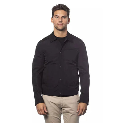Verri Black Cotton Men's Bomber Jacket