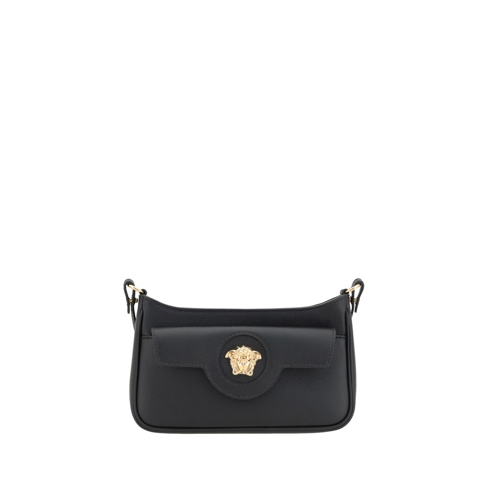 Versace Black Calf Leather Bos Taurus Shoulder Bag