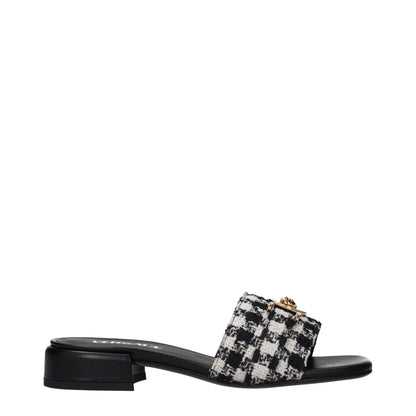 Versace Black Fabric Slippers