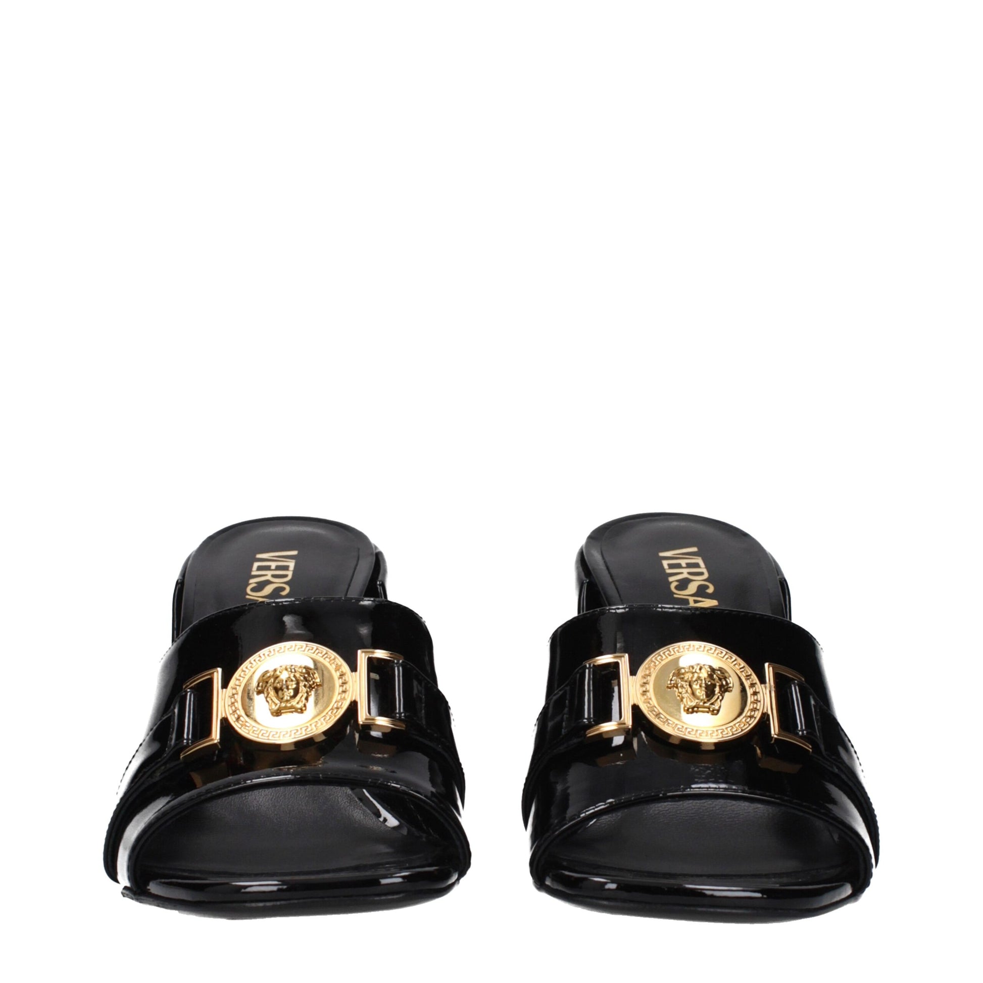 Versace Black Leather Platform Sandals