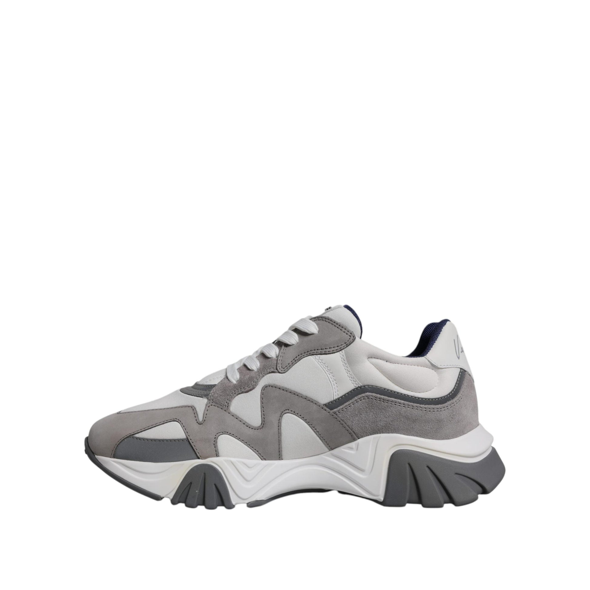 Versace Grey Leather Neoprene Chunky Low Top Squalo Sneakers Shoes