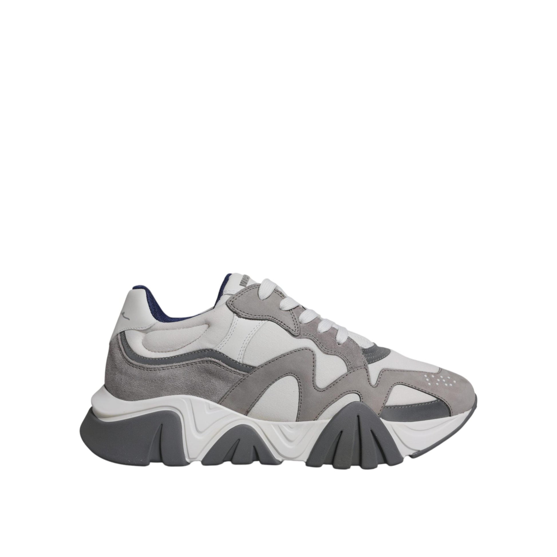 Versace Grey Leather Neoprene Chunky Low Top Squalo Sneakers Shoes