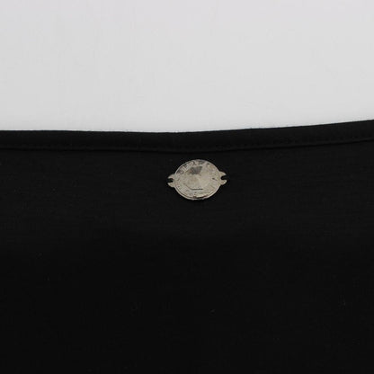 Versace Jeans Black Modal Silk Shift Knee Dress