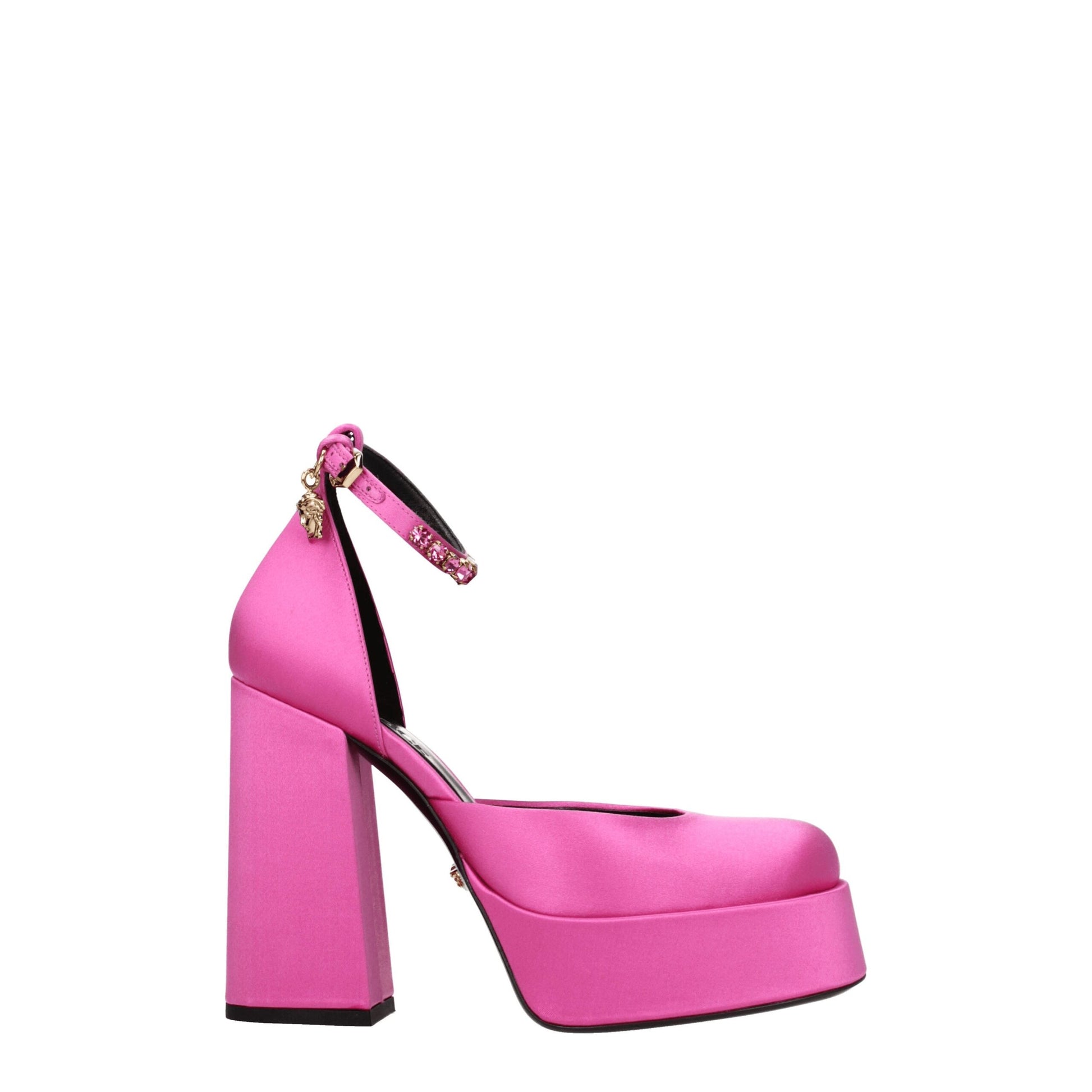 Versace Pink Satin Platforms Pumps