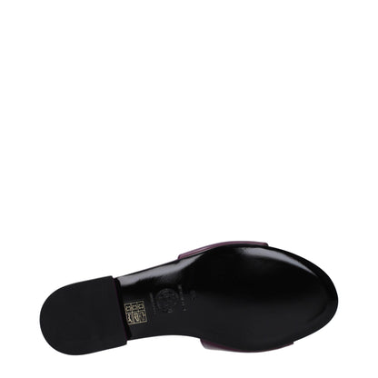 Versace Purple Leather Slippers