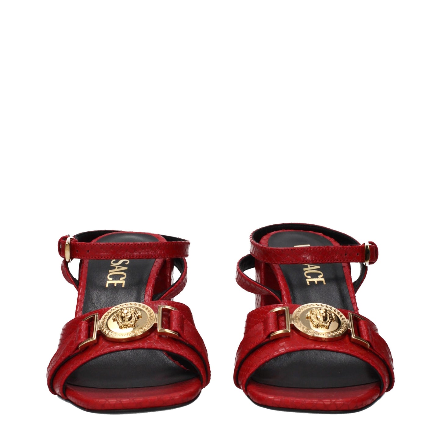 Versace Red Leather Platform Sandals