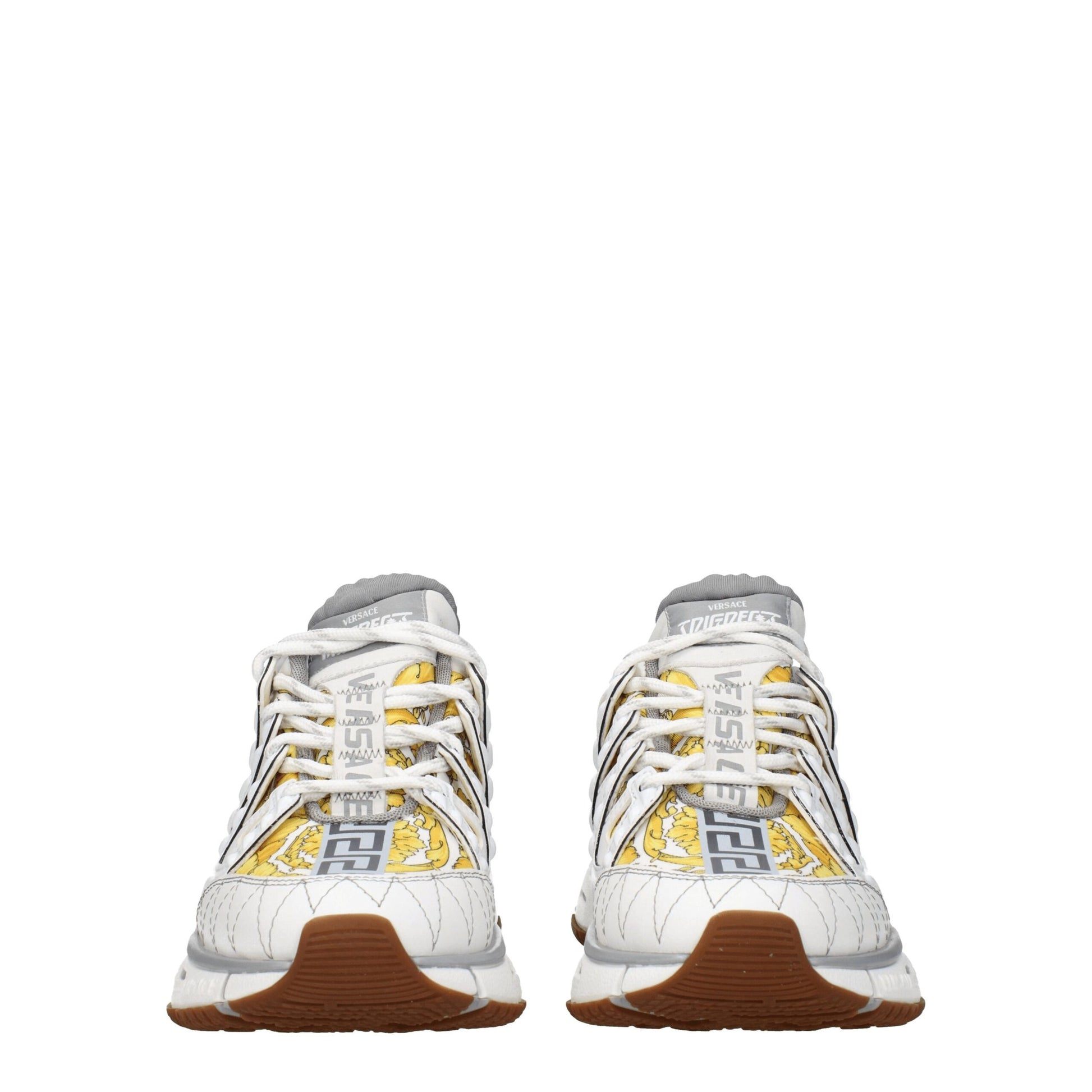 Versace White Fabric Athletic Sneakers